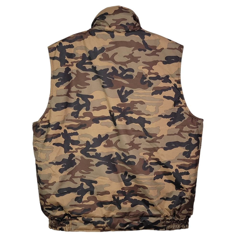 Oscar Vintage Camo Camouflage Plaid Lined Hunting Cargo Survival Outdoor Vest XL - Picture 8 of 14